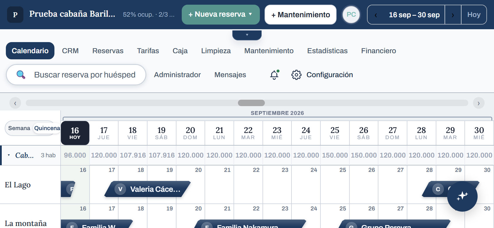 Calendario en el celular, apaisado
