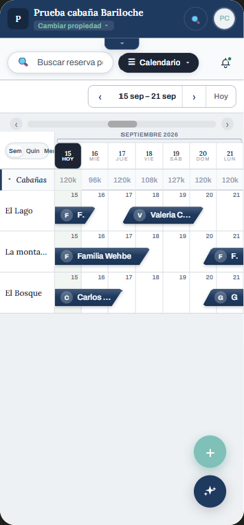 Calendario en el celular, vertical